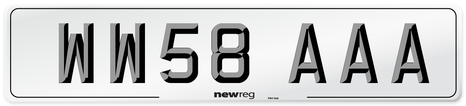 WW58 AAA Number Plate from New Reg